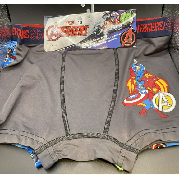 Avengers 2Pairs Boys Boxer Briefs Size 10