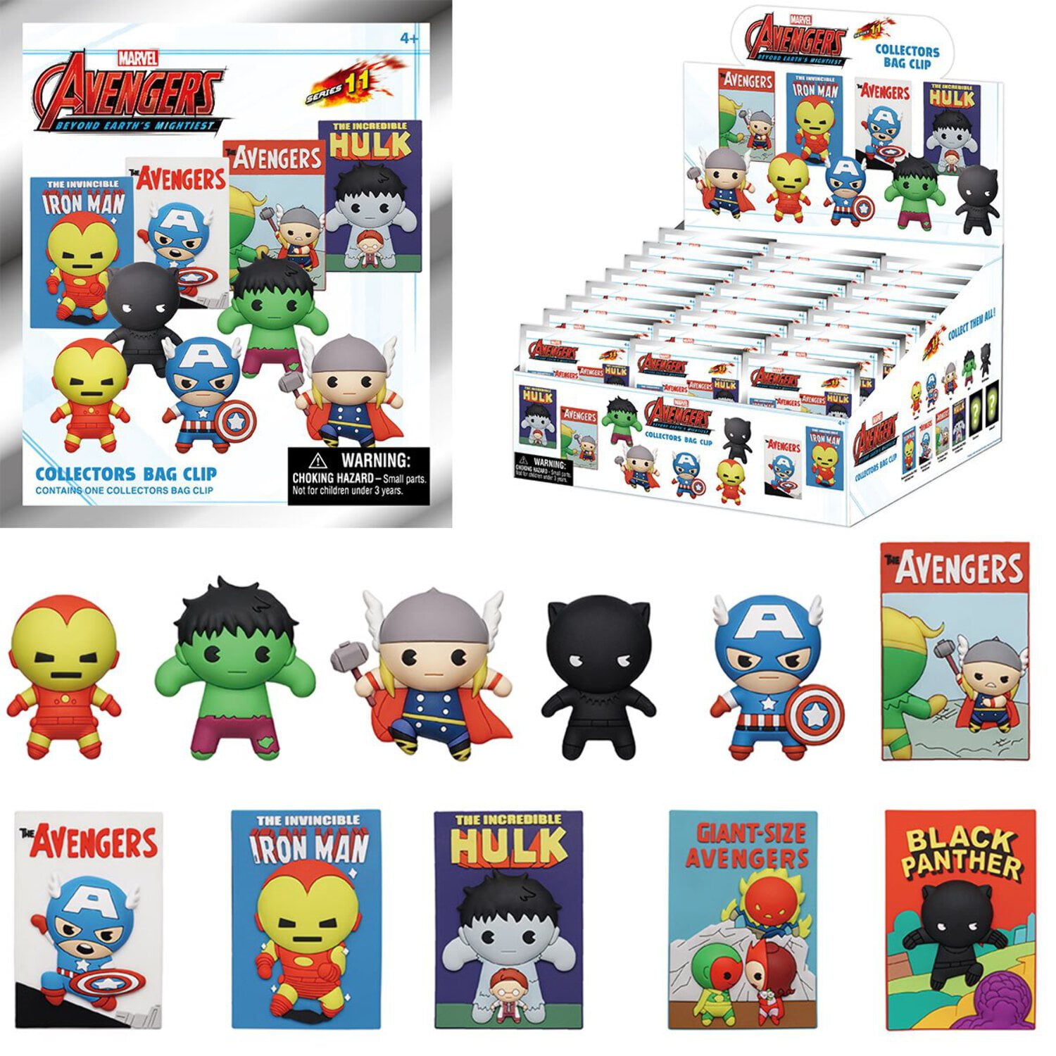 Avengers 60th Anniversary S11 3D Foam Bag Clip Random 6-Pack