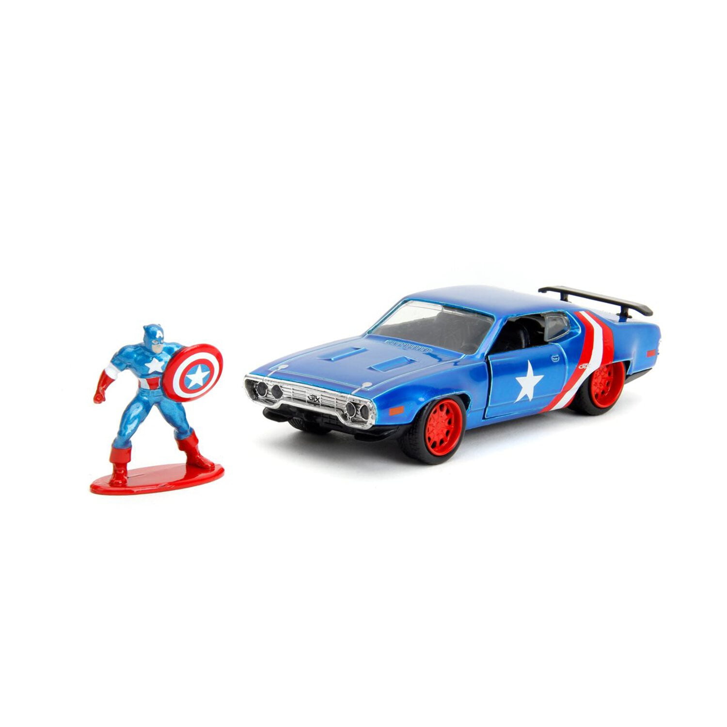 Jada Toys - 1:32 '71 Plymouth Gtx with Captain America Nano Fig