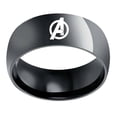 thumbnail image 1 of Avengers A Logo Black Stainless Steel Band Ring Size 10, 1 of 1