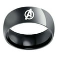 thumbnail image 1 of Avengers A Logo Black Stainless Steel Band Ring Size 7, 1 of 1