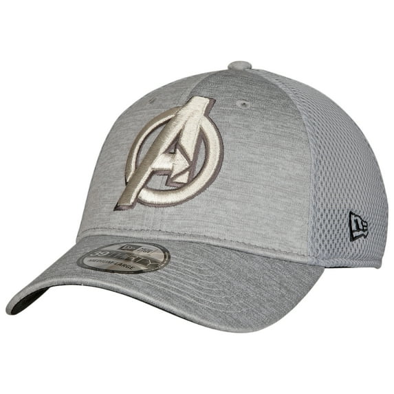 Avengers A Symbol Grey Shadow Tech New Era 39Thirty Fitted Hat-Small/Medium