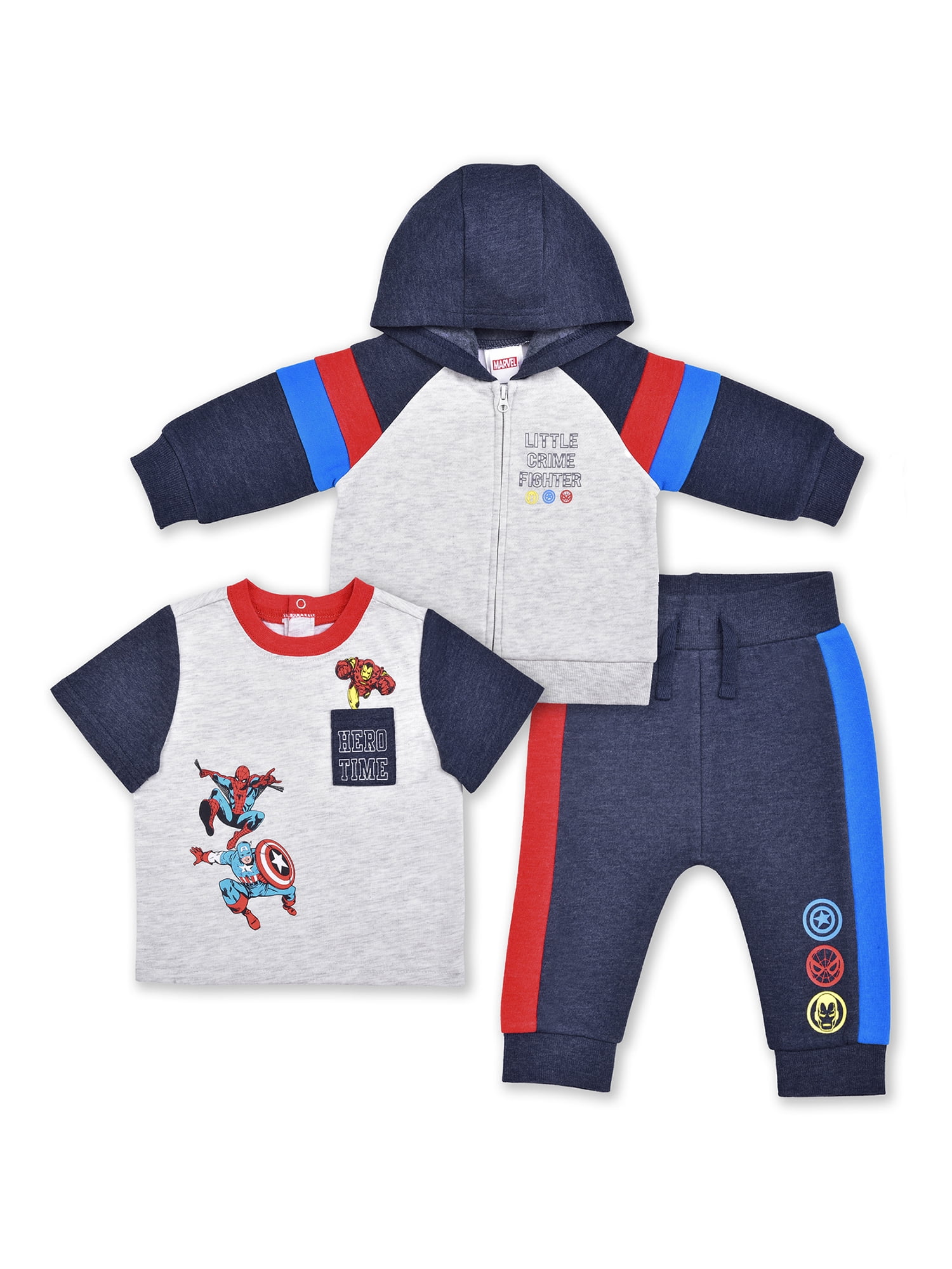Avengers Baby Boys Marvel Set, 3 Piece Set, 0/3M24M