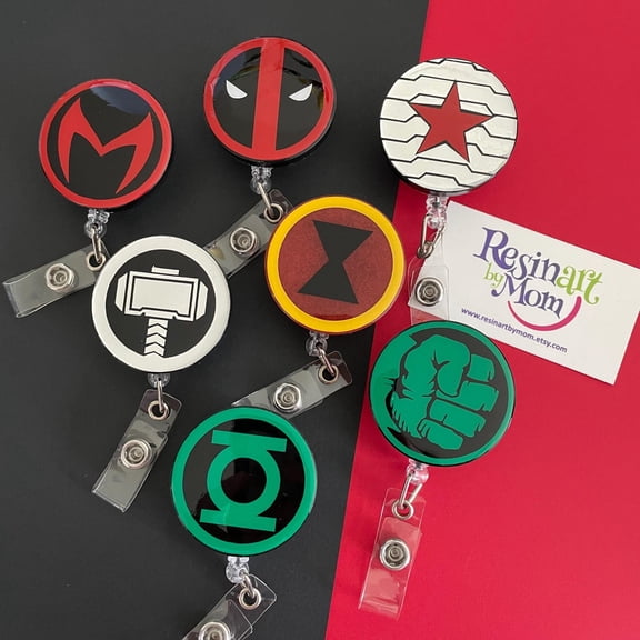 Avengers Badge Reel: Handmade Superhero ID Holder for Nurses & Teachers