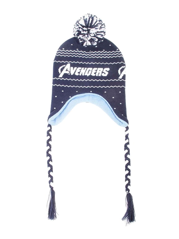 Avengers Beanie Laplander Hat Logo Christmas new Official Marvel Blue Unisex