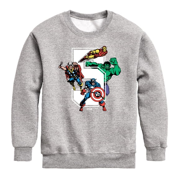Avengers - Birthday - Youth Boys Crew Fleece Sweatshirt