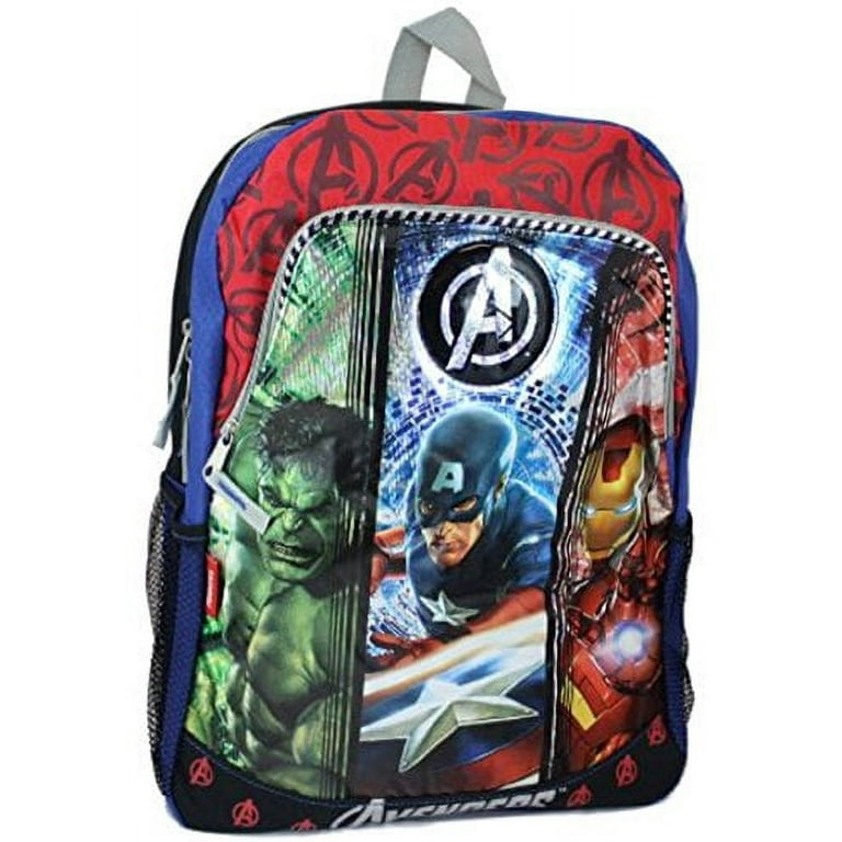 Avengers Black Blue Red Large Backpack Captain America Hulk