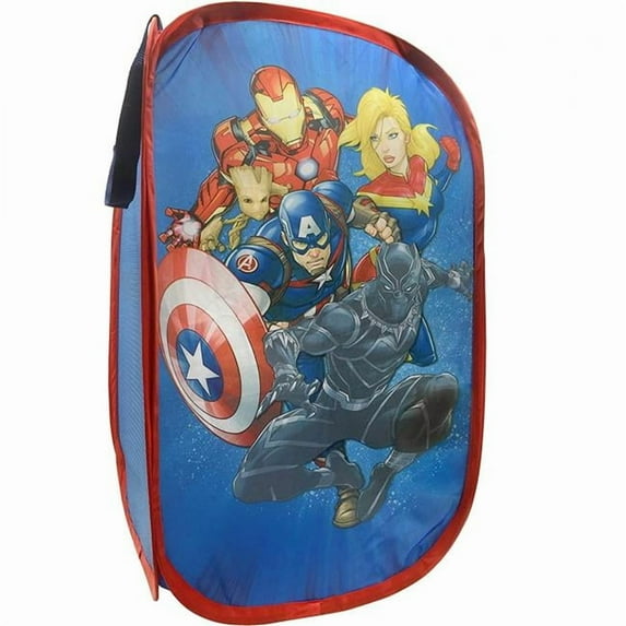 Avengers Blast Off Kids Collapsible Pop Up Hamper, 100% Microfiber, Blue, Marvel