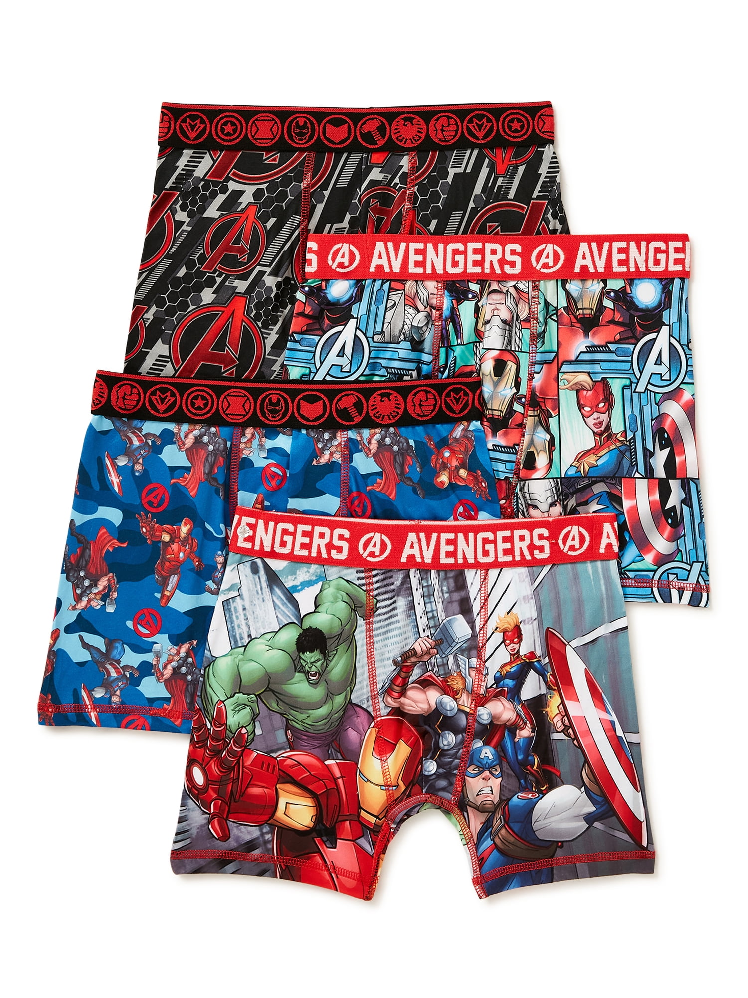Avengers Boys Boxer Briefs Underwear, 4-Pack, Sizes 4-10