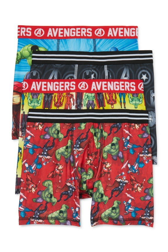 Avengers Boys Boxer Briefs Underwear, 4-Pack, Sizes XS-XL