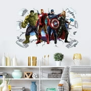 Avengers Breaking Through Wall Sticker Children Boys Wall Decals Peel and Stickers for Avengers Walls Bedroom Living Room Home Décor(15.7X23.7) Inch