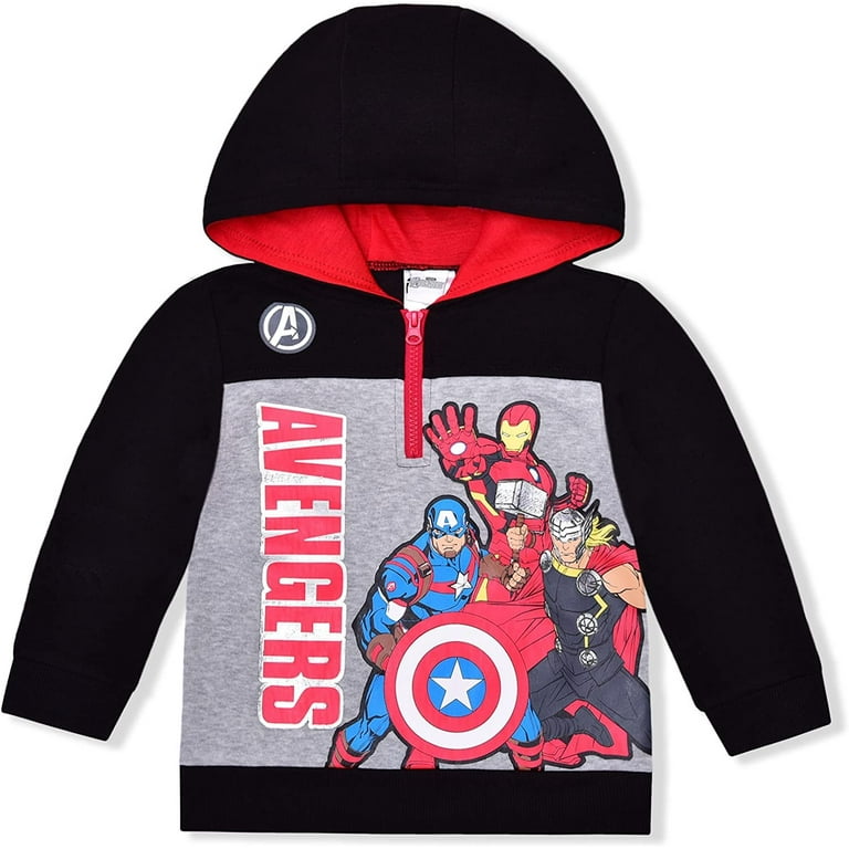 Avengers Captain America Iron Man and Thor Boys Single Character Half Zip Up Hoodie 4 7 Walmart