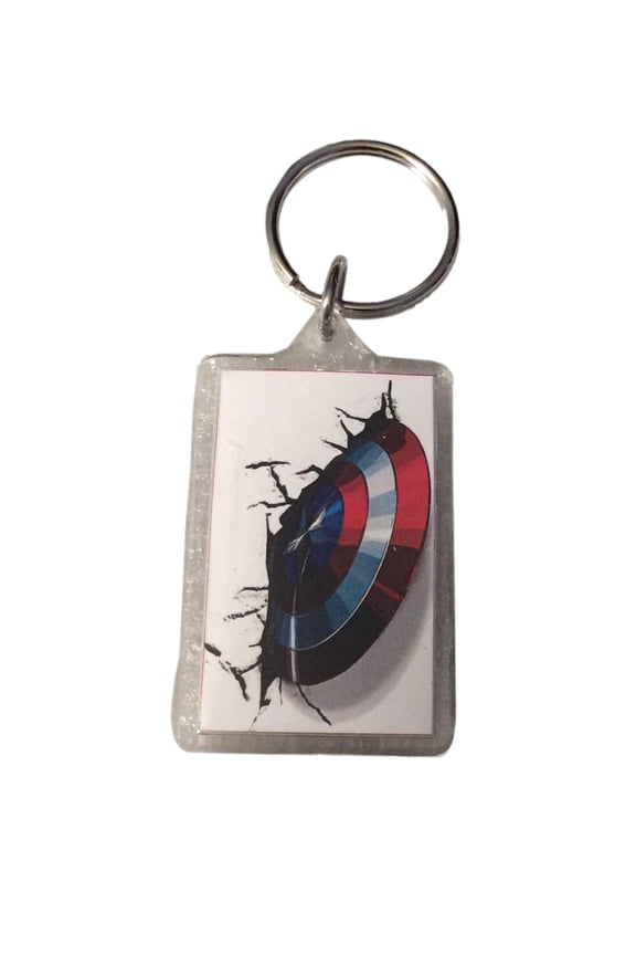 Avengers Captain America Shield Keychain Plastic Double Sided Design Keyring