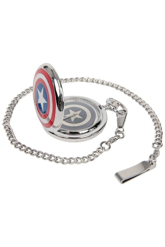 Avengers Captain America Shield and Logo Pocket Watch