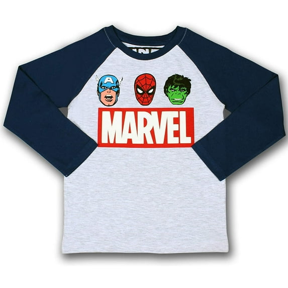 Avengers Captain America, Spiderman and Hulk Boys Single Character Long Sleeve Tee, 4-7