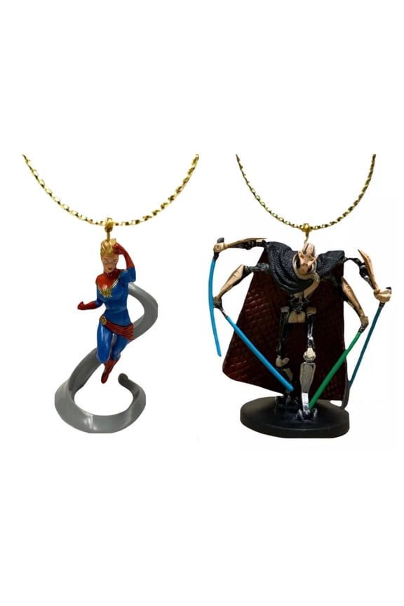Avengers Captain Capt Marvel & General Grievous Ornament Figure Figurine Charm New