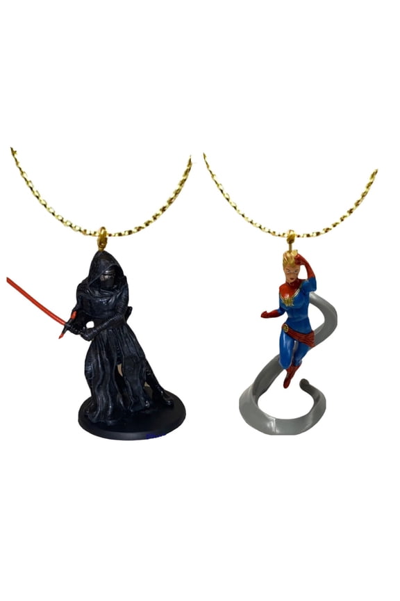 Avengers Captain Capt Marvel & Kylo Ren 3 Ornament Pvc Figure Figurine Charm New