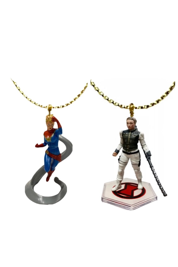 Avengers Captain Capt Marvel & Yelena Belova Ornament Pvc Figure Figurine Charm New
