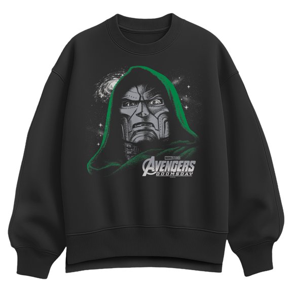 Avengers - Doom Face Women's Oversized Fleece Crew Sweatshirt
