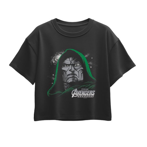 Avengers - Doom Face Girls' Short Sleeve Boxy Graphic T-Shirt