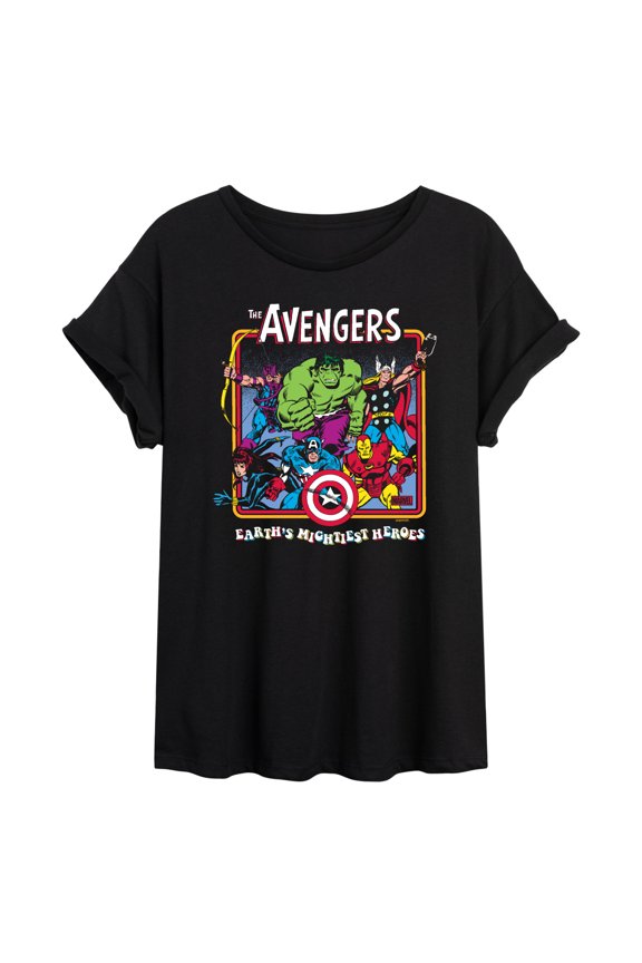 Avengers - Earth's Mightiest Heroes - Juniors Oversized Graphic T-Shirt
