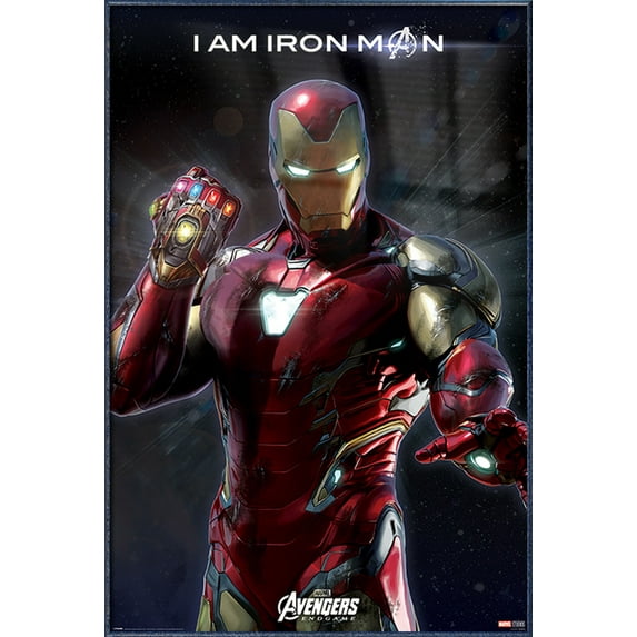 Avengers: Endgame - Framed Movie Poster (I Am Iron Man) (Size: 24" X 36") (Orbit Blue Aluminum Frame)