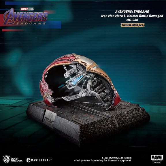 Avengers: Endgame Iron Man Mark 50 Helmet Battle Table Top Statue