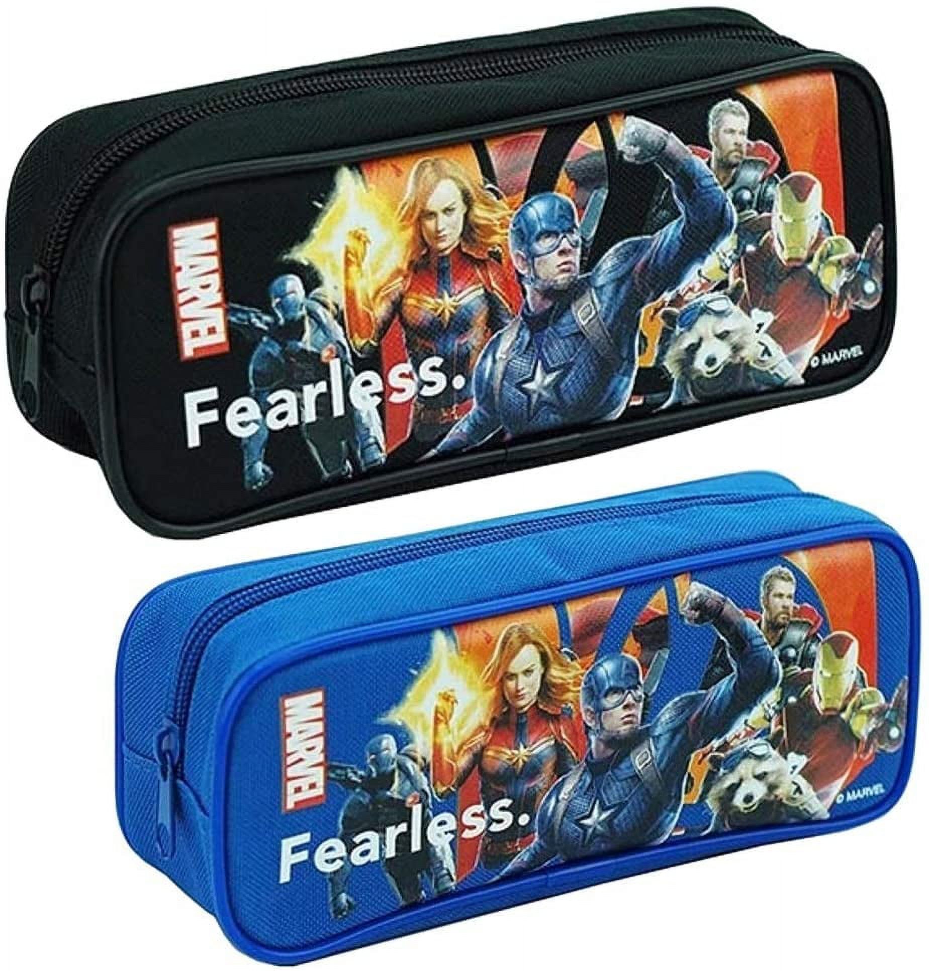 Licensed Avengers Endgame Kids Pencil Case 2pc Set Black and Blue
