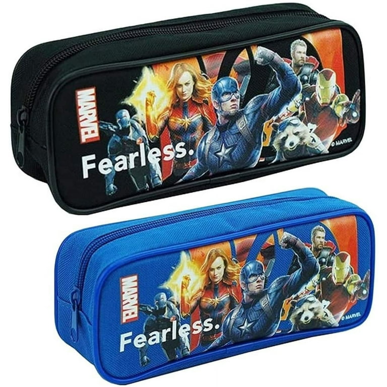 Licensed Avengers Endgame Kids Pencil Case 2pc Set Black and Blue