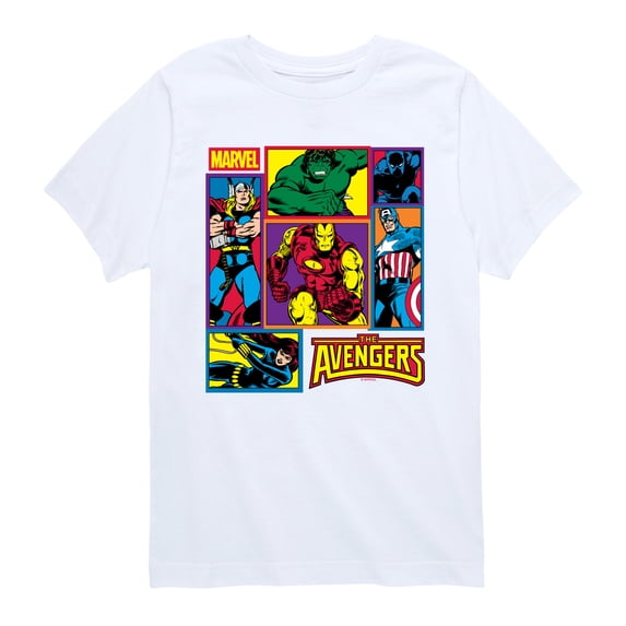 Avengers - Grid - Youth Boys Short Sleeve Graphic T-Shirt