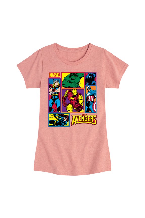 Avengers - Grid - Youth Girls Fitted Short Sleeve T-Shirt