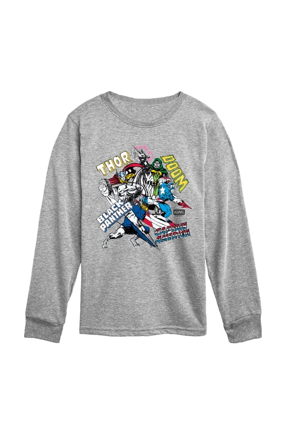 Avengers - Group Sketch - Youth Boys Long Sleeve Graphic T-Shirt