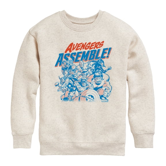 Avengers - Group - Youth Boys Crew Fleece Sweatshirt