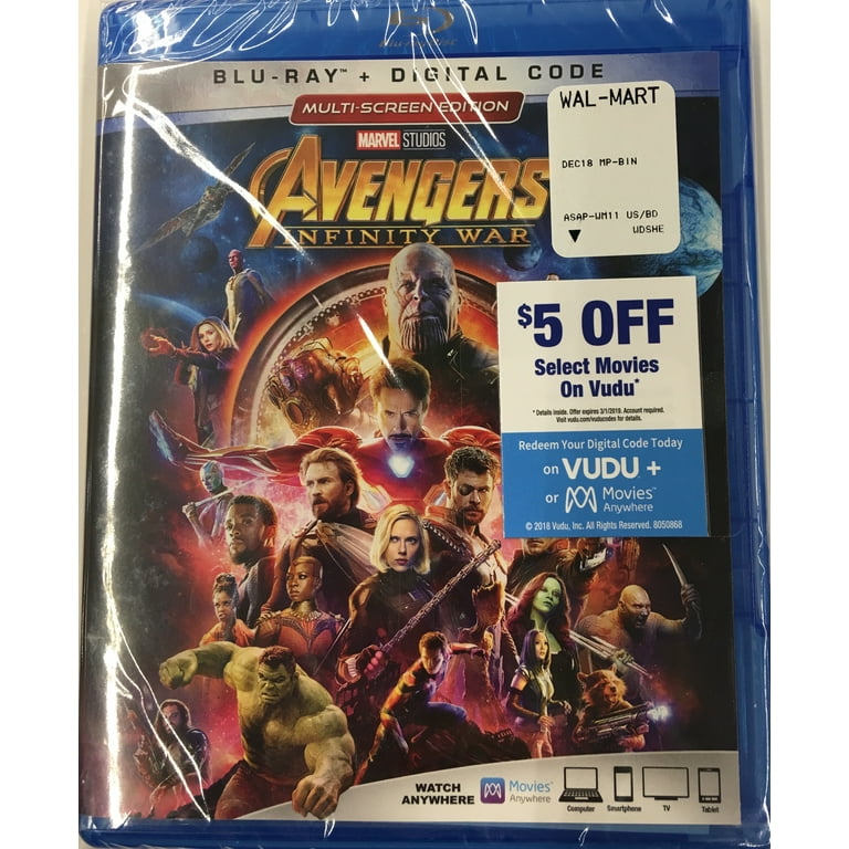 Marvel Studios: Avengers Infinity War Blu-Ray + DVD 