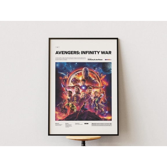 Avengers Infinity War Robert Downey Jr Chris Hemsworth Captain America Wall Art, Unframed Poster