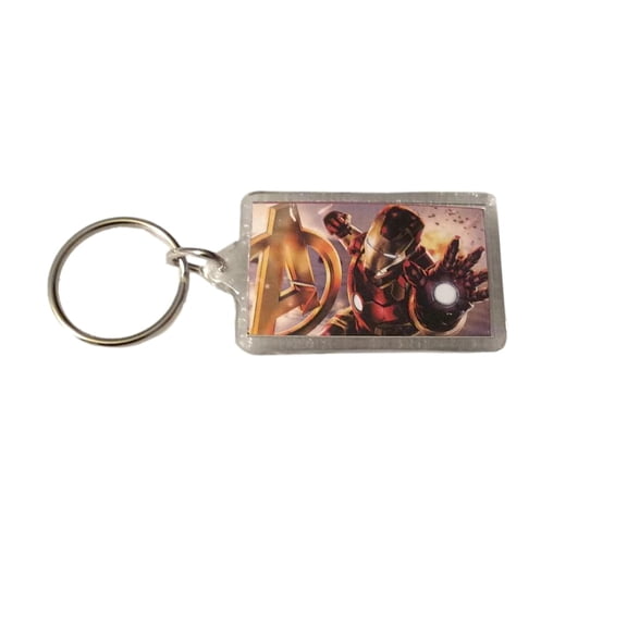 Avengers Iron Man Keychain Plastic Double Sided Design Keyring