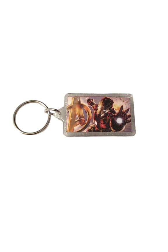 Avengers Iron Man Keychain Plastic Double Sided Design Keyring