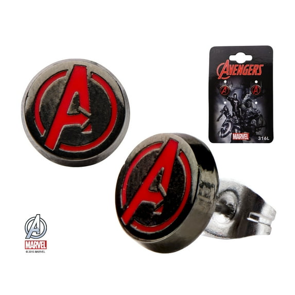 Avengers Logo A Red Enamel Stud Earrings One Size Unisex