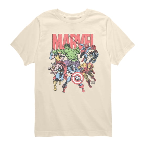 Avengers - Marvel Group Faded - Youth Boys Short Sleeve Graphic T-Shirt