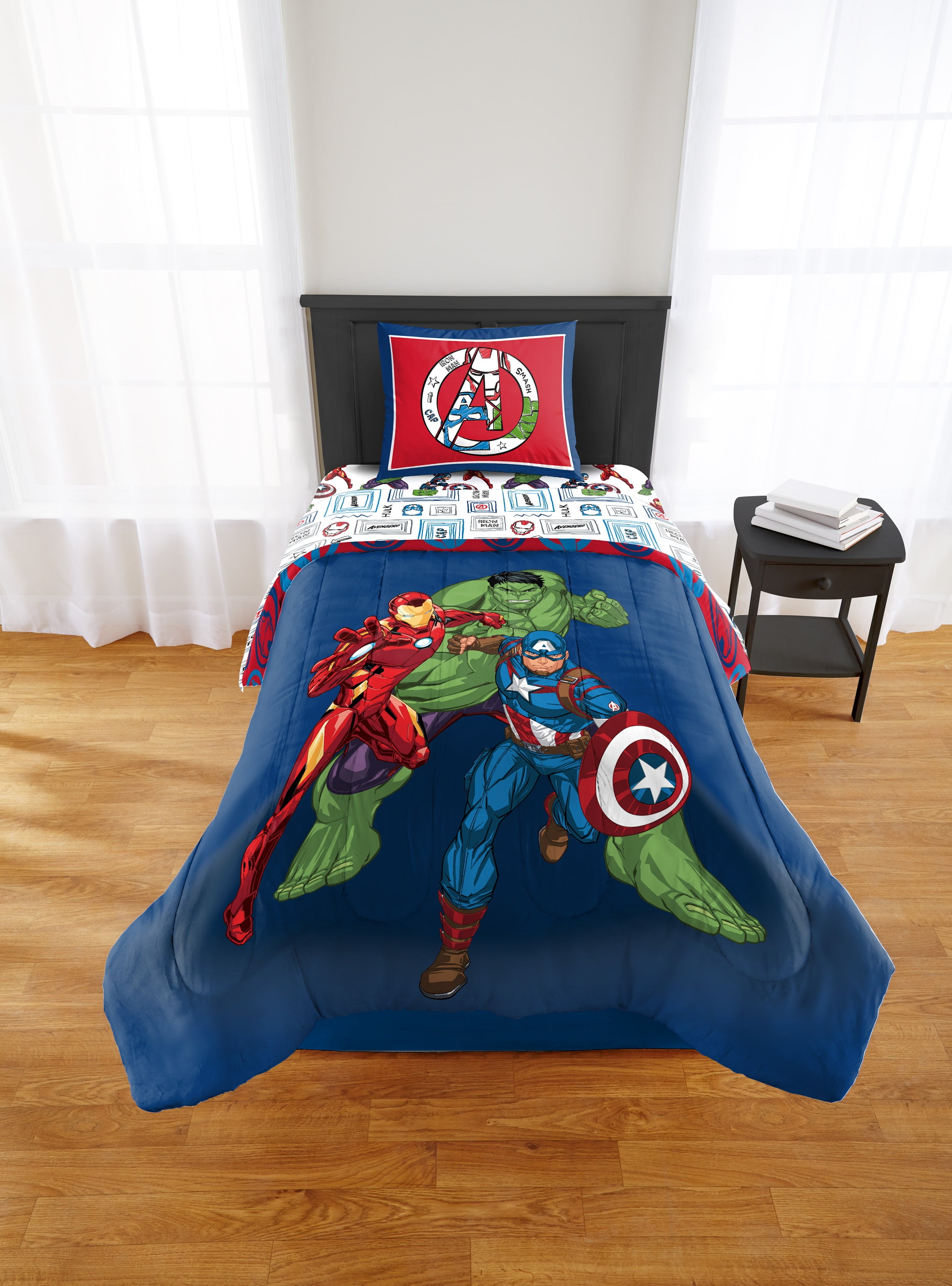 Avengers Marvel Hero Time Twin Comforter Sheets BONUS Sham 5 Piece Bed In Bag Walmart