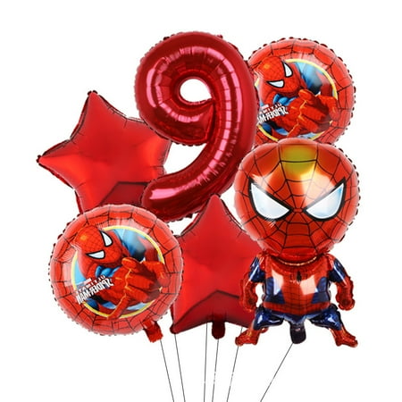 Avengers Marvel Heroes, Spider-Man, Hulk, Captain America, Round Aluminum Film Balloon Set