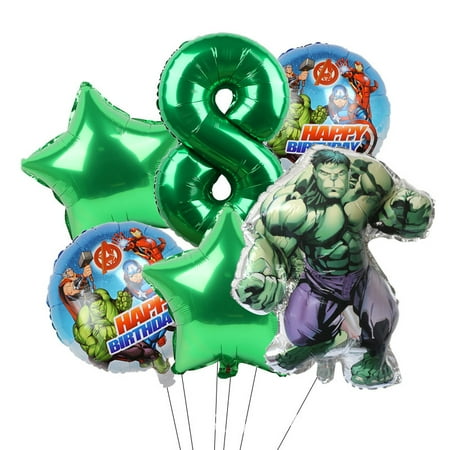Avengers Marvel Heroes, Spider-Man, Hulk, Captain America, Round Aluminum Film Balloon Set