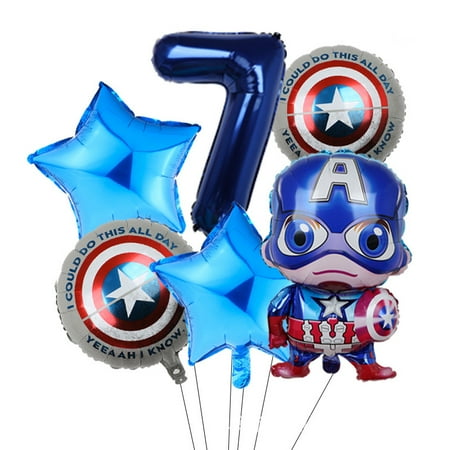 Avengers Marvel Heroes, Spider-Man, Hulk, Captain America, Round Aluminum Film Balloon Set