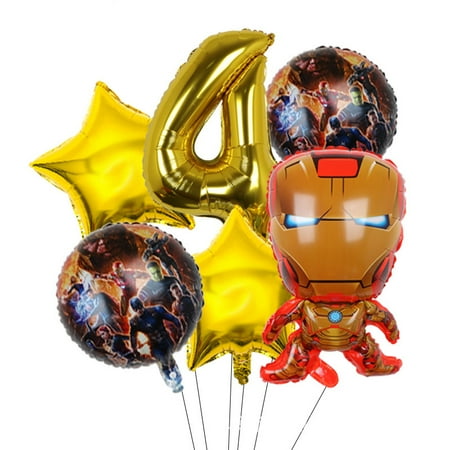 Avengers Marvel Heroes, Spider-Man, Hulk, Captain America, Round Aluminum Film Balloon Set