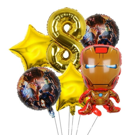 Avengers Marvel Heroes, Spider-Man, Hulk, Captain America, Round Aluminum Film Balloon Set