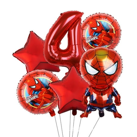 Avengers Marvel Heroes, Spider-Man, Hulk, Captain America, Round Aluminum Film Balloon Set