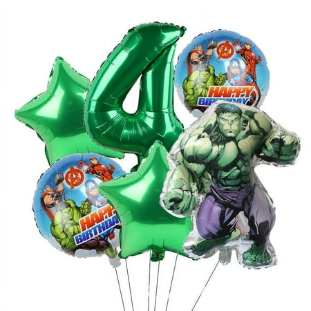 Avengers Marvel Heroes, Spider-Man, Hulk, Captain America, Round Aluminum Film Balloon Set