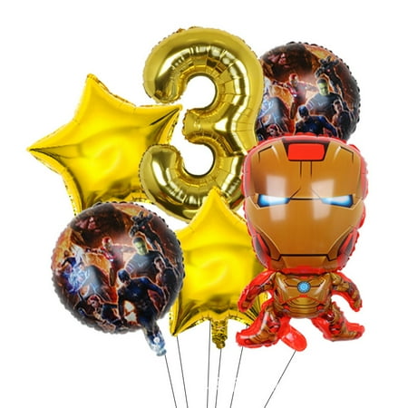 Avengers Marvel Heroes, Spider-Man, Hulk, Captain America, Round Aluminum Film Balloon Set