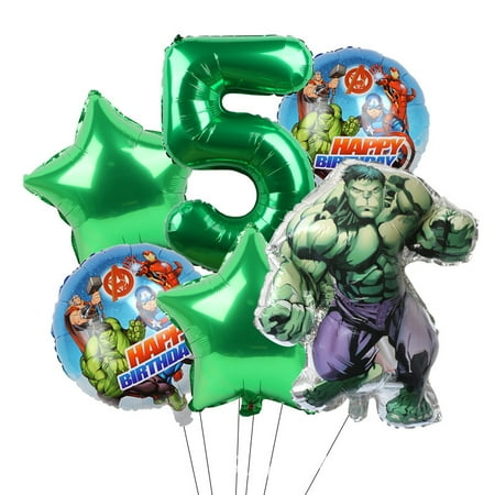 Avengers Marvel Heroes, Spider-Man, Hulk, Captain America, Round Aluminum Film Balloon Set