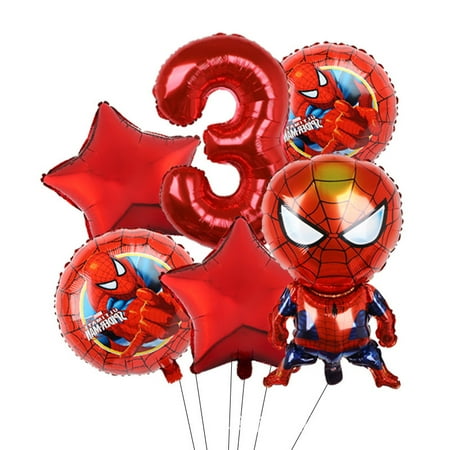 Avengers Marvel Heroes, Spider-Man, Hulk, Captain America, Round Aluminum Film Balloon Set